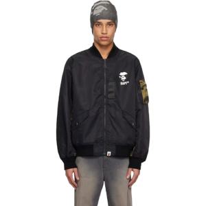 25 SS BAPE 남성 블랙 퍼스트 카모 보머 재킷 242546M175010