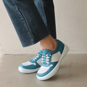 [지쎄공식몰] 천연가죽 여성수제화 스머프 펀칭 통굽 운동화 GIS-46218