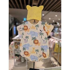 [블루독베이비] 25 SS(크림)정글올오버 바디수트 모자세트(4531360401) 백일 돌 신생아 조카선물 유아아기