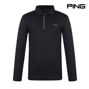 [핑]PING 남성 냉감 카라 긴팔 티셔츠 111C2TO015 BK 골프 긴팔
