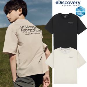 디스커버리키즈 DKTR74053 키즈 프레시벤트 경량 우븐 레터링 트레이닝 반팔티셔츠