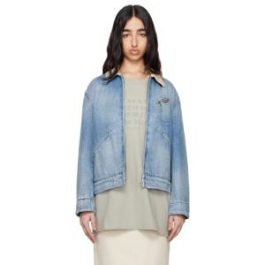 25 SS 메종마르지엘라 여성 블루 코듀로이 칼라 데님 재킷 251168F060000