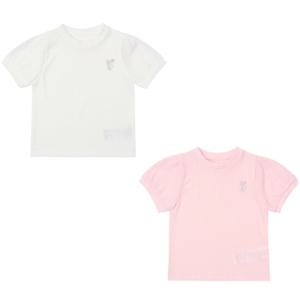 [프랜치켓] 여아여름 화이트/핑크골지 여아 여름 반팔 티셔츠 Q52DKT350W1/Q52DKT360P2