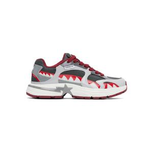 25 SS BAPE 남성 그레이   레드 베이프 샤크 스타  3 스니커즈 251546M237022