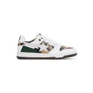 25 SS BAPE 남성 화이트   카키 베이프 SK8 스타  2 M1 스니커즈 251546M237026