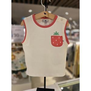 [블루독베이비] 25 SS(크림)민소매 과일 포켓 티셔츠(4531433304) 백일 돌 선물 나들이 여름 유아 조카 신