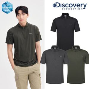디스커버리 (DMZT61053) 2025 S S 프레시벤트 남성 집업 반팔티