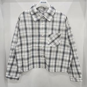 [에꼴리에]세미 크롭 썸머 체크 셔츠(25B5351)