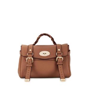 MULBERRY 브라운 가죽 소재의 미니 알렉사 헤비 크로스바디 백 RL6595736G653