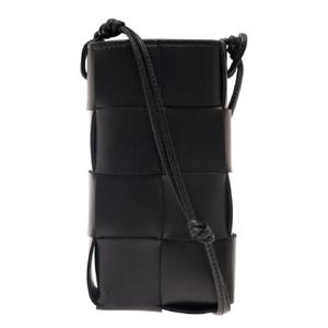 BOTTEGA VENETA & 39 폰 파우치& 39  인트레치오 나파 가죽 소재의 매듭 디테일 블랙 숄더백 여성용 730541VCQC48425