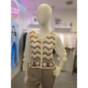 수스 세이브존03 쉬폰소매 뜨게가디건 KSMS252BKT455