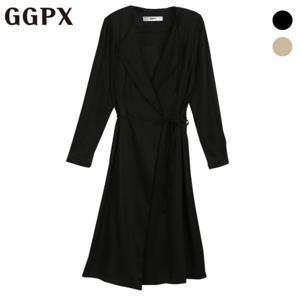 [GGPX] 오픈 카라 랩 리본 원피스 (GO8OP191F)