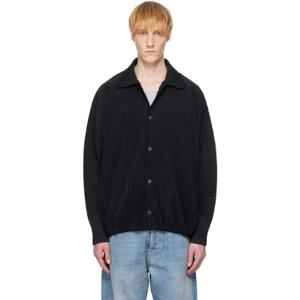 25 SS Homme Plisse Issey Miyake 남성 블랙 먼슬리 컬러 마치 재킷 251729M175001