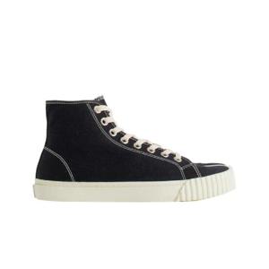 메종 마르지엘라 타비 하이 캔버스 스니커즈 블랙 화이트 S38WS0186-P4291-H0958
