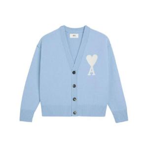 AMI Paris 하트 에이 로고 울 가디건 E24UKC006018
