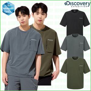 디스커버리 25년 여름 신상 남성/여성/공용 프레시벤트 폴튼 트레이닝 포켓 포인트 티셔츠/냉감기능/캐주얼티셔츠 DXTR7C053-DXNW