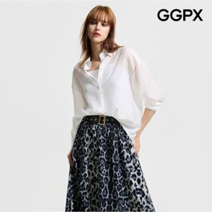 [GGPX] 백 트임 리본 시스루 셔츠 (GP5SH007F)