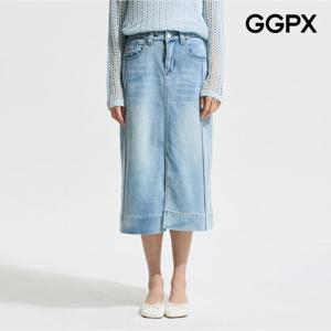 [GGPX] 앞 트임 H라인 롱 데님 스커트 (GP5SK004F)