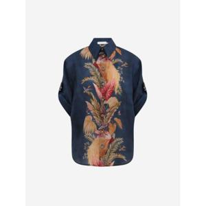 짐머만 긴팔 티셔츠 3573TSS253100 Silk DBPFLDarkBluePalmFlora
