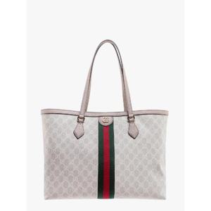 GUCCI Gg supreme fabric and leather shoulder bag with frontal web band 631685UULAG