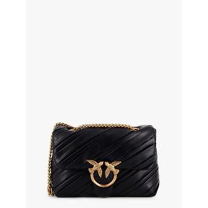 PINKO Plisse leather shoulder bag with love birds buckle 100039A1V9