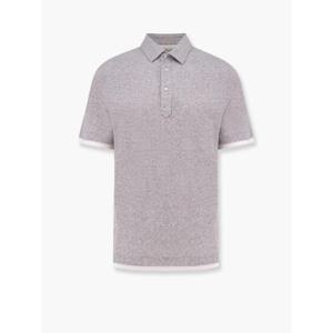 BRUNELLO CUCINELLI Melange linen and cotton polo shirt MW8353966