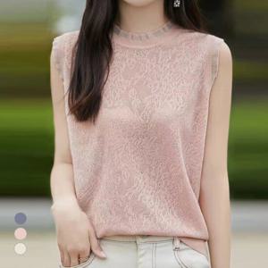 KARRA 메쉬프릴슬리브리스니트_A5M0398