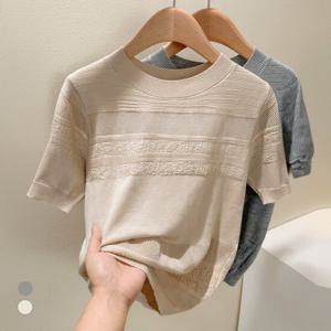 KARRA 사선펀칭반팔니트_A5M0397