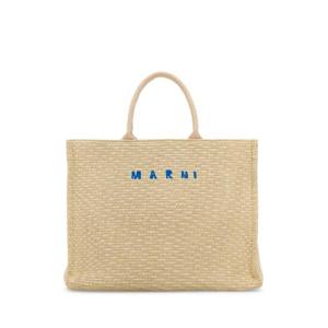 MARNI Ivory raffia shopping bag SHMP0078U0P3860 00W11