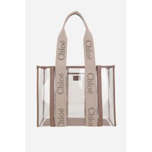 CHLOE Woody medium tote bag in rubber and leather CH25US383P7026Y