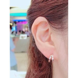 미니골드14K 더블라이닝 링 원터치 귀걸이 EGRM4155