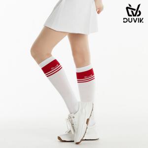 듀빅 여성 면블럭 컬러 포인트 니삭스 DE1WAO812LR