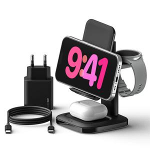 코드웨이 23W 갤럭시워치 3IN1 고속 멀티 무선 충전기 [블랙]