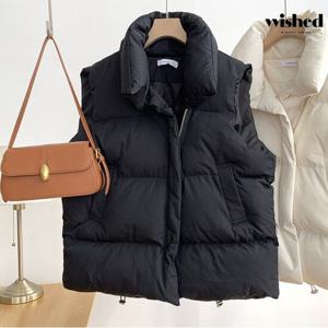 [위시드]하이넥 데일리 스트링 포켓 패딩 베스트 (WIADVT001)