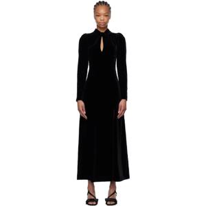 25 SS 가니 여성 블랙 벨벳 맥시 드레스 251144F055001