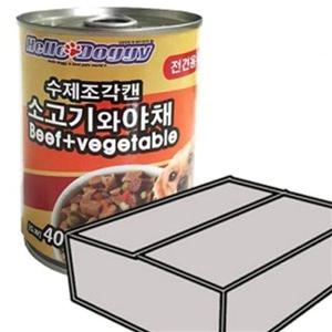 D17 헬로도기 수제조각캔 400g x24개 소고기와야채 애견통조림