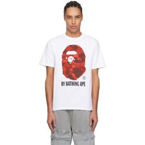 25 SS BAPE 남성 화이트 컬러 카모 바이 베이딩 에이프 티셔츠 242546M213147