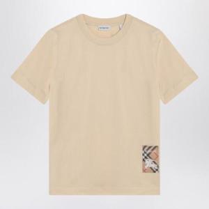 BURBERRY 로고 패치가 있는 베이지색 티셔츠 8103506163419/Q_BURBE-C1740