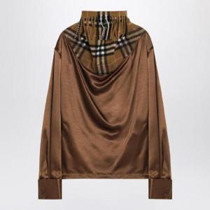 BURBERRY 체크 패널이 있는 새틴 셔츠 8099116148076/XH_BURBE-C1428