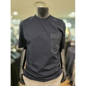 [바쏘옴므] Z2KR87A S/S 네이비 시어서커 빅포켓 세미오버핏 반