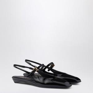 프라다 블랙 페이턴트 가죽 슬링백 발레리나 1F828N015069 F000