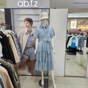 Ab.f.z DP01 앞단추프릴벨티드데님원피스 AFZ2HO32