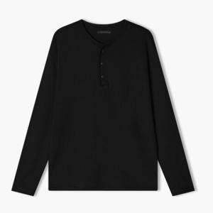 리버클래시 25S/S 블랙 레귤러핏 헨리넥 긴팔 티셔츠 LLS41581