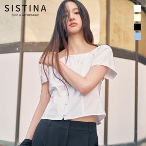 [SISTINA] 인기 셔링 스퀘어넥 블라우스_AWWBLP21080