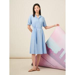 [빈폴레이디스] 나일론 혼방 반소매 원피스 스카이블루 (BF5471C05Q)