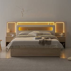 국내제작 인홈 노벨 LED 3구 볼레일 서랍 침대 프레임 SS +7존 독립 매트리스 포함