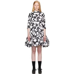 25 SS 꼼데가르송 여성 블랙   화이트 코튼 새틴 미디 드레스 252671F054003