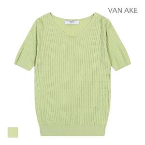 [반에이크]MARIO브이넥 골지 반팔 니트_VB38KTUG09Z