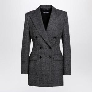 DOLCE&GABBANA 안트라사이트 그레이 트위드 더블브레스트 재킷 F29BITFM2G4/XH_DOLCE-S8031