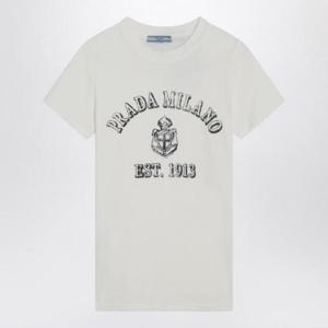 PRADA White T-shirt with logo print 3557BOOO16XQ/Q_PRADA-F0009
